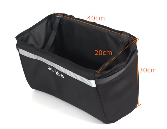 Front-Tasche (Basket) für Brompton schwarz mit Raincover