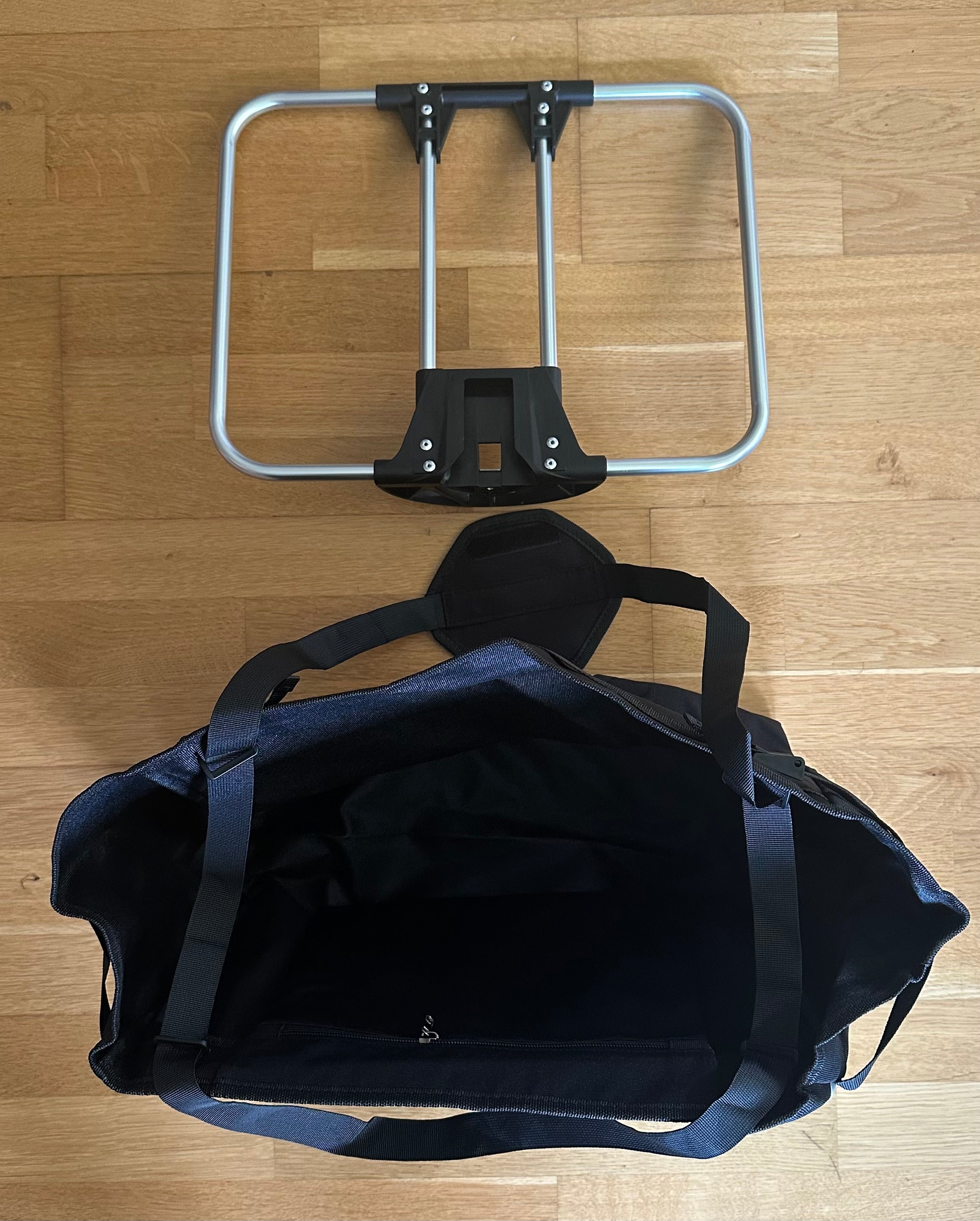 Front-Tasche (Basket) für Brompton schwarz mit Raincover