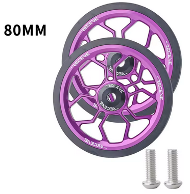 1 Paar purple Räder/Wheels 80mm für Brompton mit Kugellager